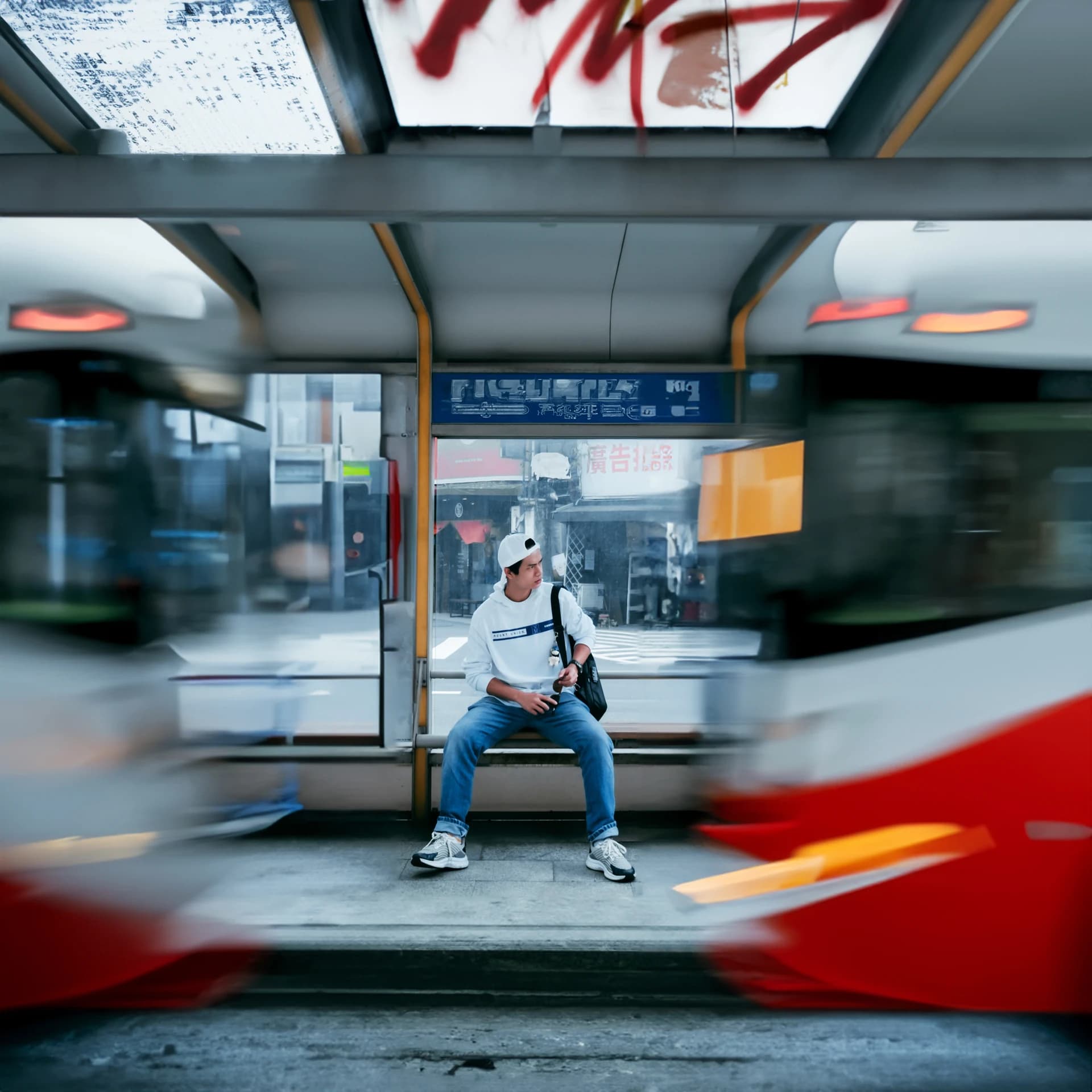 Documentary travel photography in Vietnam - street portrait with motion blur by Kevin Duong