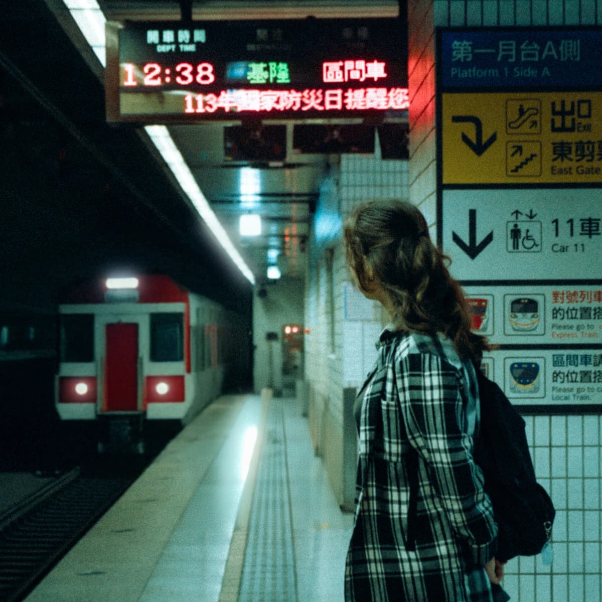 Waiting at train station